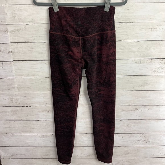 Athleta Black/Red Elation Glades 7/8 Leggings - Picture 2 of 4